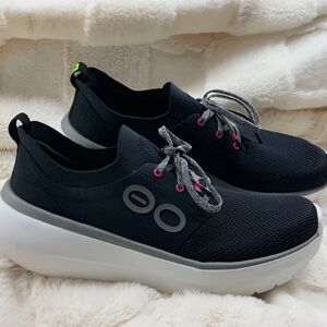 OOFOS Black and White Women's Sneakers